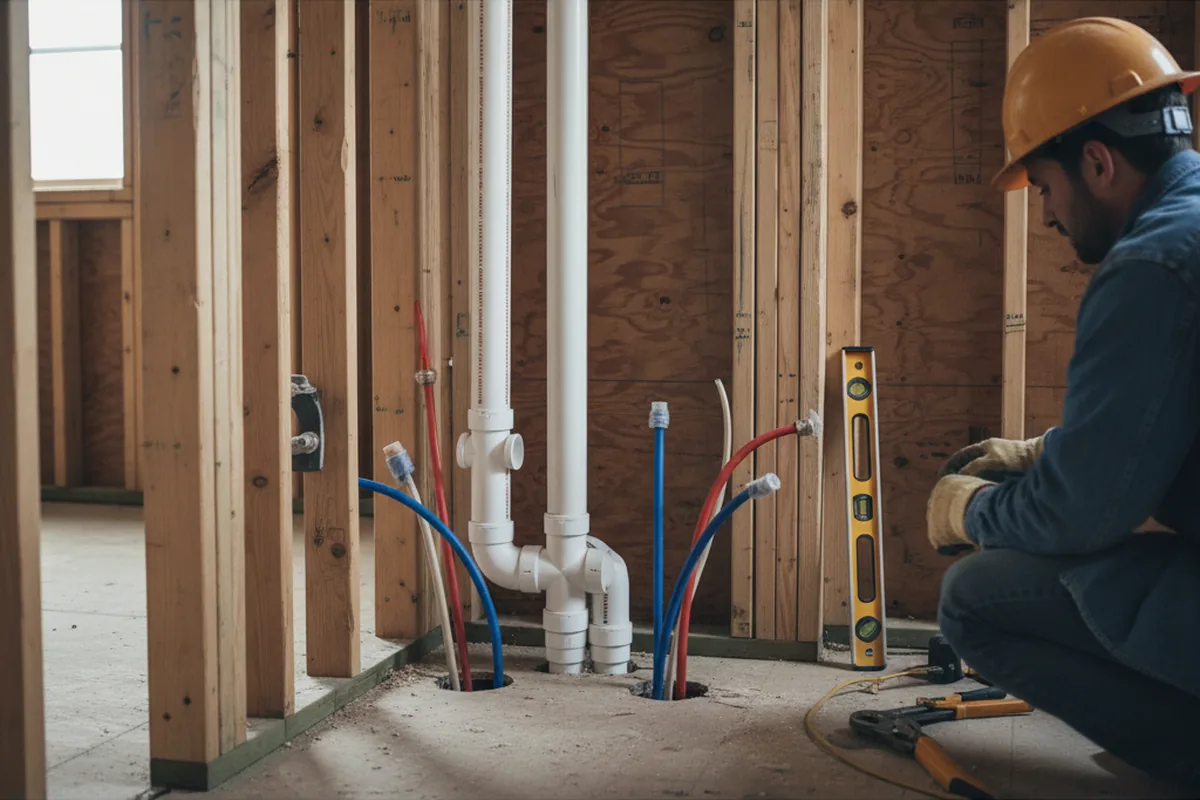 Drain and supply rough-in during Garbage Disposal Repair in Waverly